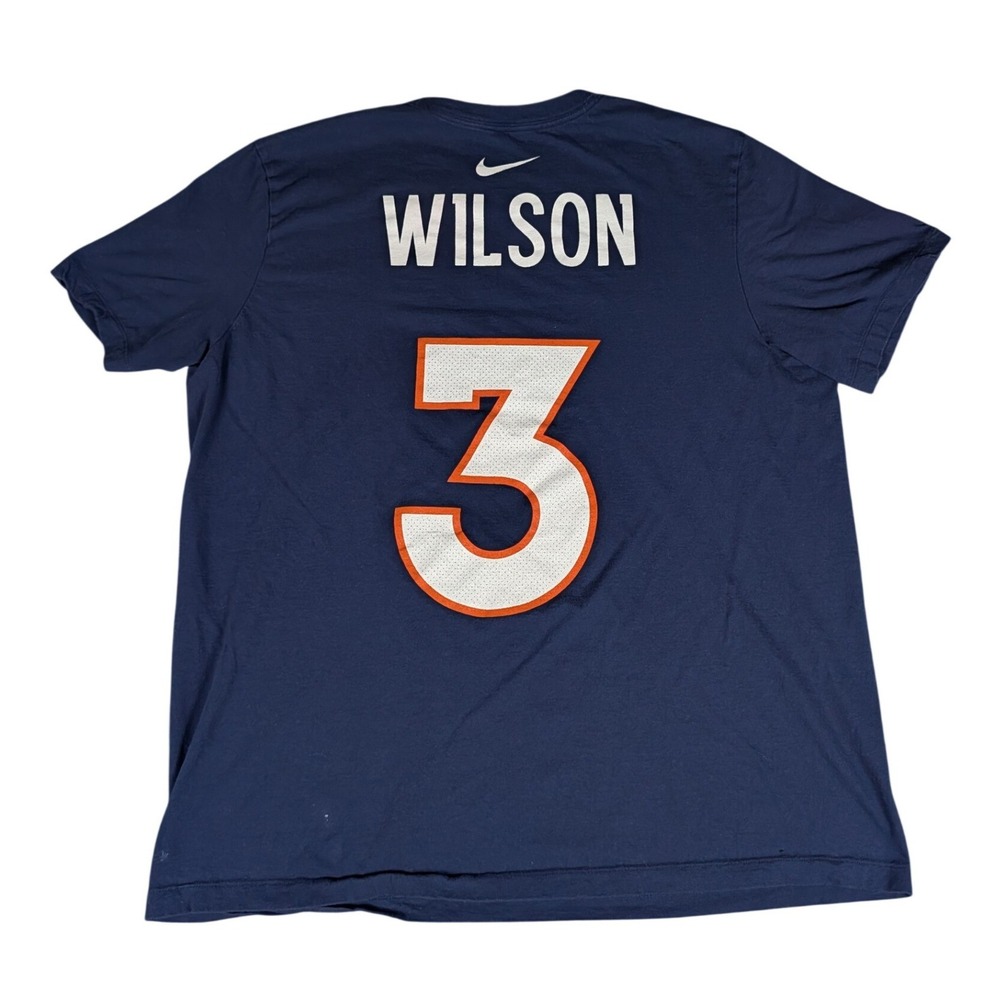 Nike Denver Broncos T-Shirt Mens XL Navy Russell Wilson #3 NFL Good
